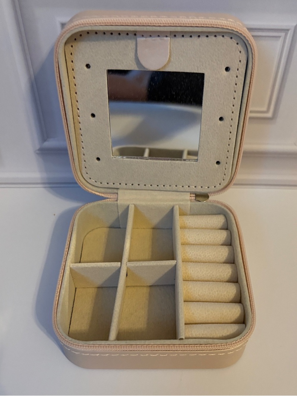 New Travel Jewelry Box Organizer Case Blush Pink